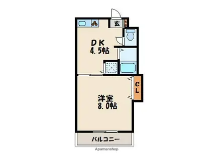 プリオール21(1DK/5階)の間取り写真