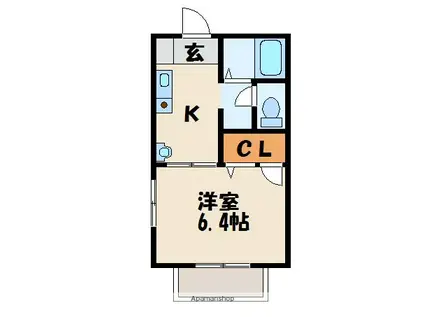 グレース高原(1DK/2階)の間取り写真