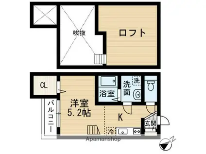 カーサフェリーチェ和白(ワンルーム/1階)の間取り写真