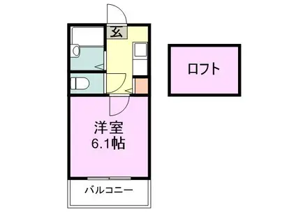 ウエンディ(1K/2階)の間取り写真