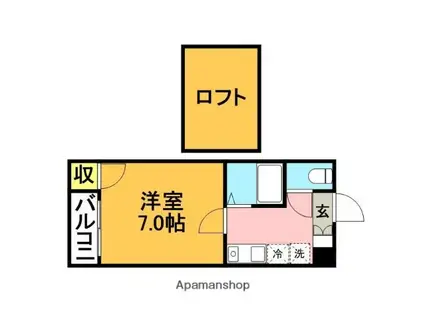 クロワッサンⅡ(1K/2階)の間取り写真