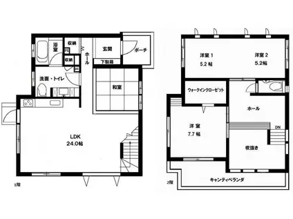 西日本鉄道貝塚線 香椎花園前駅 徒歩4分 2階建 築19年(3SLDK)の間取り写真