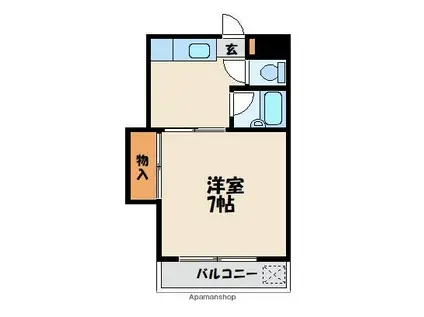 コーポ志賀(1K/1階)の間取り写真