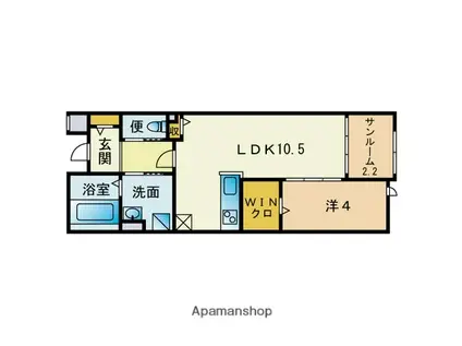 サニーサイドテラス香住ヶ丘(1LDK/2階)の間取り写真
