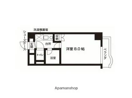 ラフォーレ香椎(1K/2階)の間取り写真