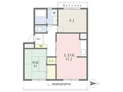 シティホールOZONO(3DK/4階)の間取り写真