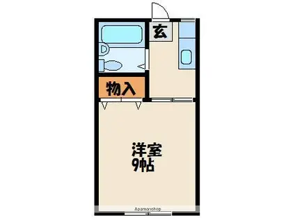 キャンパス赤間(1K/2階)の間取り写真