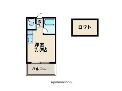 ツインリッチ和白東A(ワンルーム/1階)の間取り写真