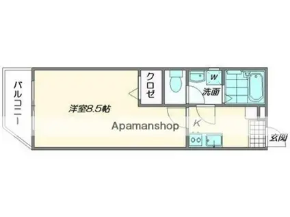 SUNSETTERRACE TOUNOHARU(1K/2階)の間取り写真