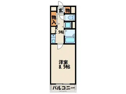 メゾンドエクセル(1K/6階)の間取り写真