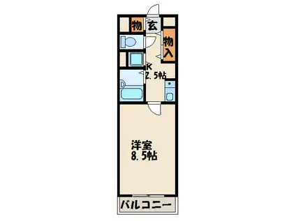 メゾンドエクセル(1K/6階)の間取り写真