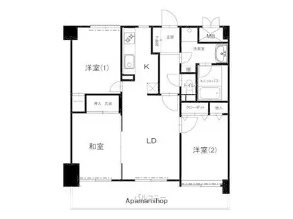 ロフティー宗像クロス(3LDK/3階)の間取り写真