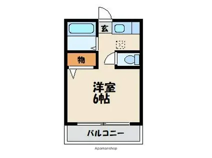 アメニティ水谷(1K/2階)の間取り写真