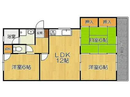グリンピア香住(3LDK/4階)の間取り写真