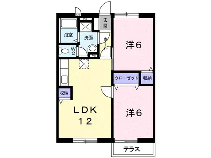フローラル舞Ⅰ(2LDK/1階)の間取り写真