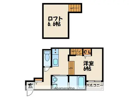 アルヴィータ花見の里(1K/1階)の間取り写真