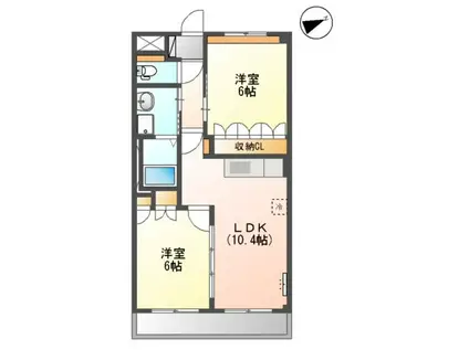 UNICO CASAⅡ(2LDK/2階)の間取り写真