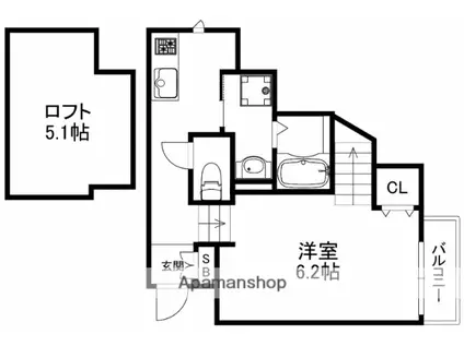 アルヴィータ日吉(1K/1階)の間取り写真