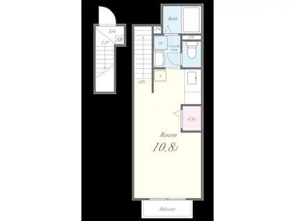 グレイスハイツ(ワンルーム/2階)の間取り写真