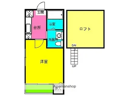 STAGE箱崎(1K/2階)の間取り写真