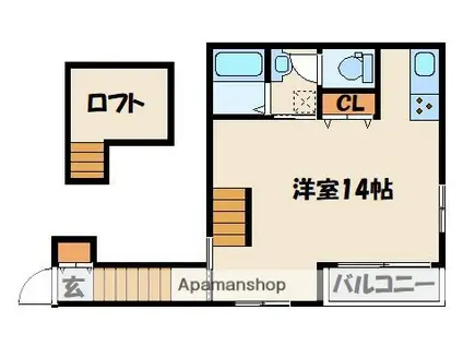 メゾン舞Ⅲ(ワンルーム/2階)の間取り写真