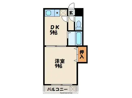 フジコーポラス1(1DK/3階)の間取り写真