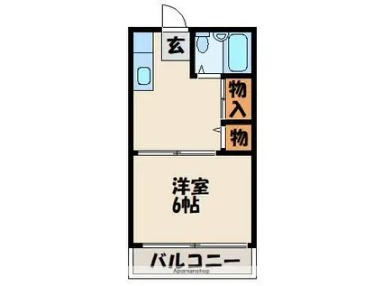 崎村ビル(1DK/2階)の間取り写真