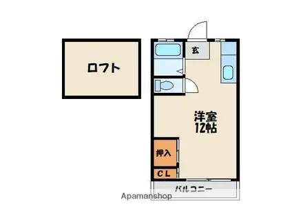 ドリームαA(ワンルーム/1階)の間取り写真