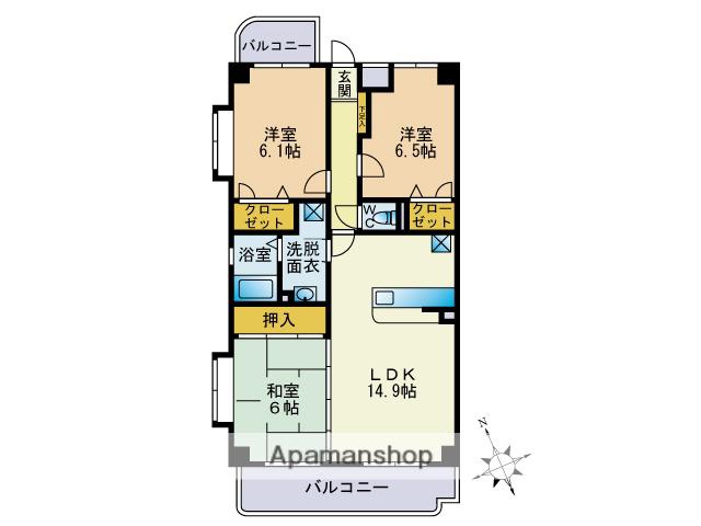 グランパルク若宮(3LDK/3階)の間取り写真