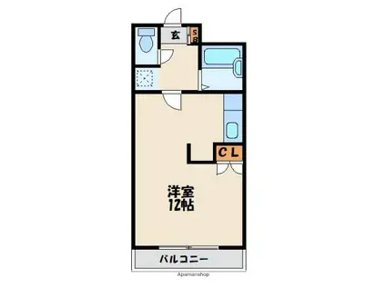 ロイヤルセブンハイツⅡ(ワンルーム/2階)の間取り写真