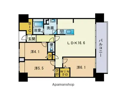 パティオスタイル照葉(3LDK/9階)の間取り写真