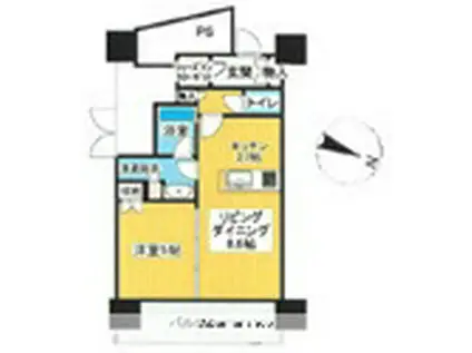 照葉ザ・タワー(1LDK/35階)の間取り写真