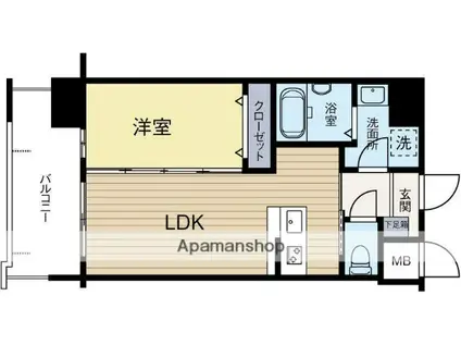 ラ・ファセ・フェリーズ(1LDK/10階)の間取り写真