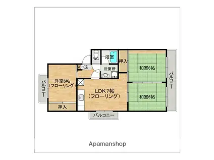 エクセレント村嶋(3DK/3階)の間取り写真