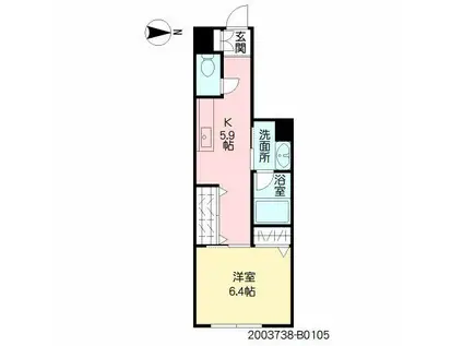 美穂の里八番館(1K/1階)の間取り写真