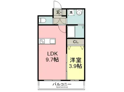 レジェンド桜十番館(1LDK/3階)の間取り写真