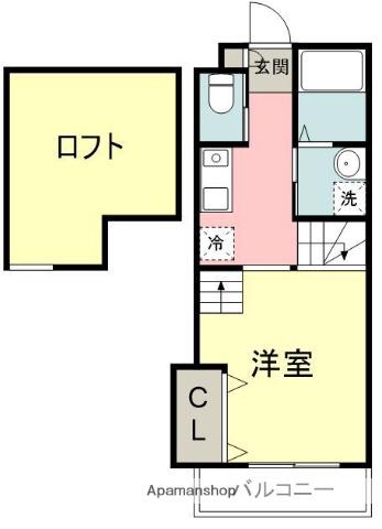 よかメゾンⅡ(1K/2階)の間取り写真