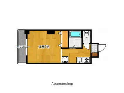 ベルトピアエグゼ福岡Ⅱ(1K/8階)の間取り写真