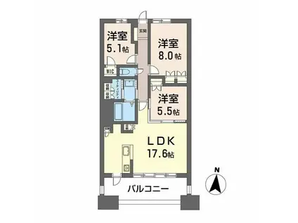 NUDGEONE.照葉(3LDK/2階)の間取り写真