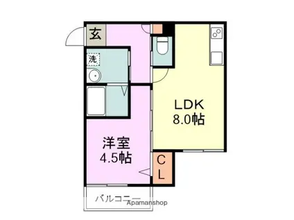 PHOENIX香椎駅前(1LDK/3階)の間取り写真