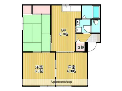 シャーメゾン齋藤(2LDK/1階)の間取り写真