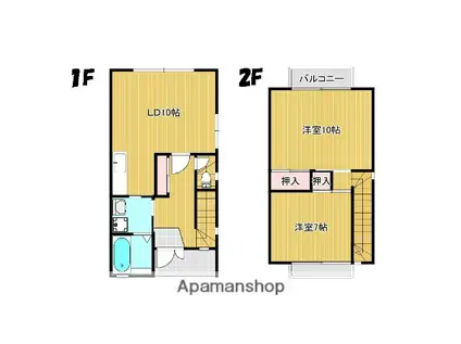 Uパーム F棟(2LDK/1階)の間取り写真