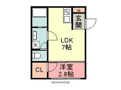 SORANONE(1DK/2階)の間取り写真