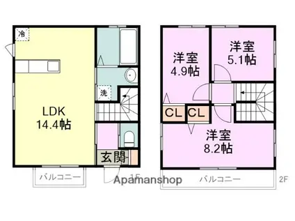 SKY HOUSE(3LDK/1階)の間取り写真
