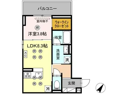 D-ROOM松香台(1LDK/2階)の間取り写真