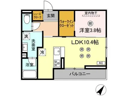 D-ROOM松香台(1LDK/2階)の間取り写真