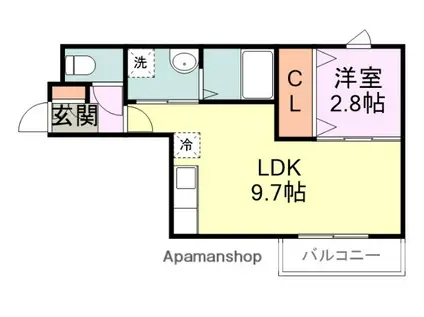 東区香椎4丁目AP(1LDK/1階)の間取り写真