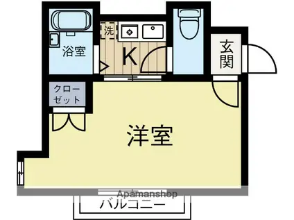 ルミエールⅡ(1K/1階)の間取り写真