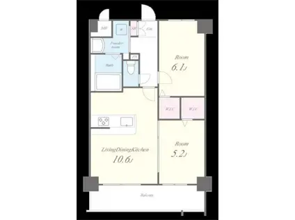 レイ和白(2LDK/7階)の間取り写真