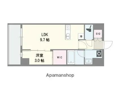 CHIHAYAFULL千早(1LDK/2階)の間取り写真